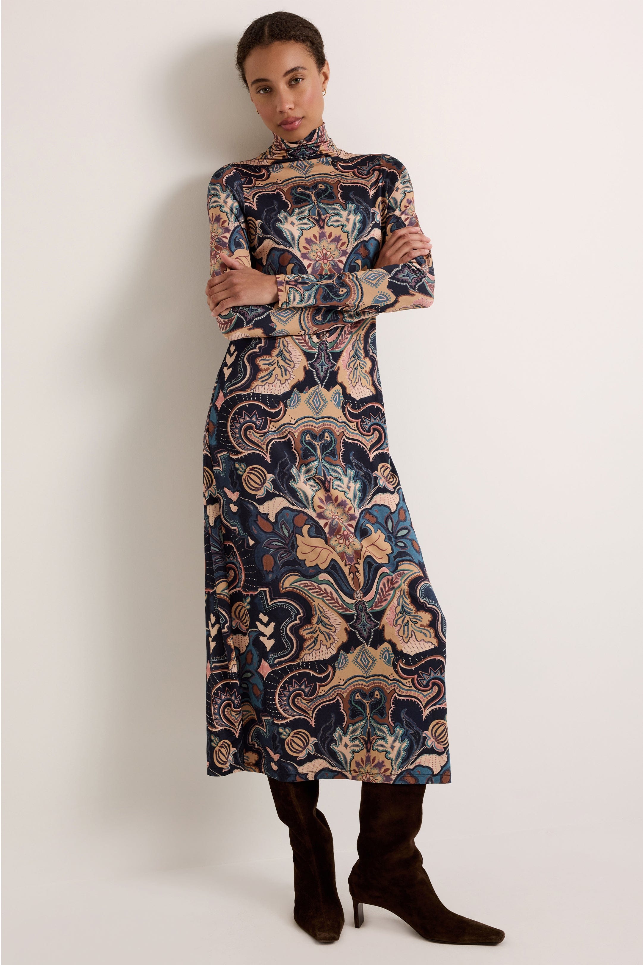 Marie Oliver Paxton Dress in Saddle