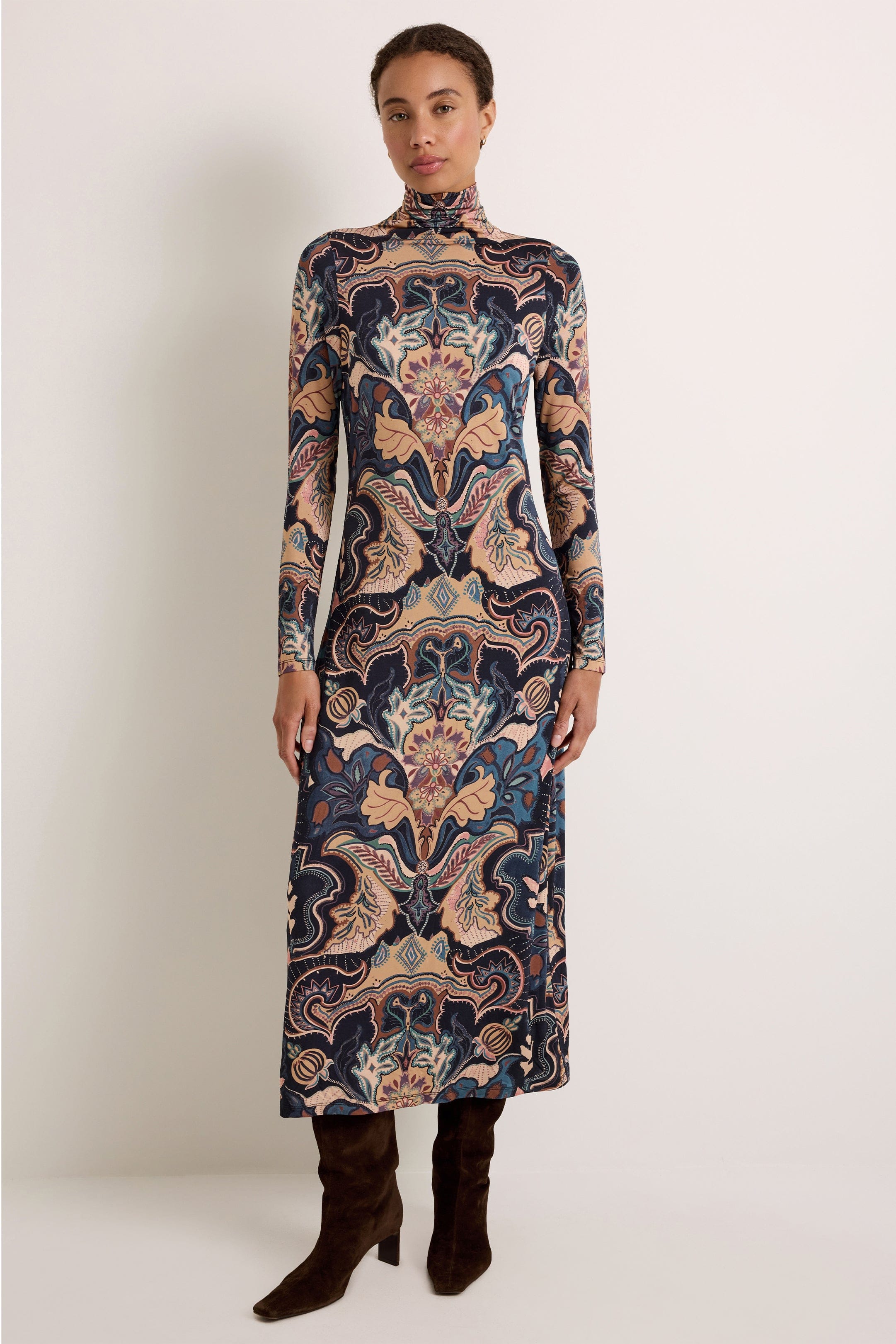 Marie Oliver Paxton Dress in Saddle