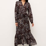 Marie Oliver LONG DRESS-LS-PRINT HANNON DRESS