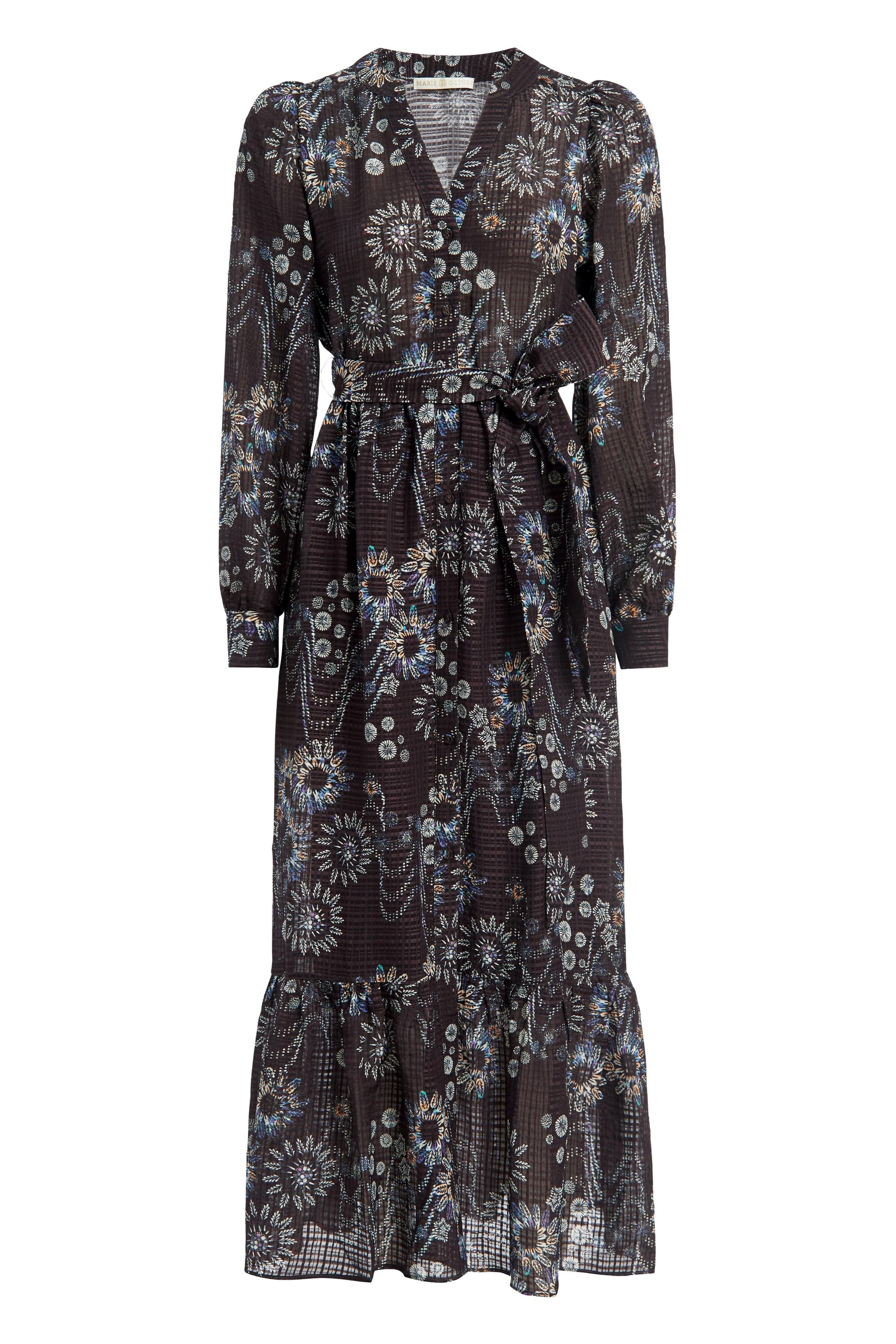 Marie Oliver LONG DRESS-LS-PRINT HANNON DRESS