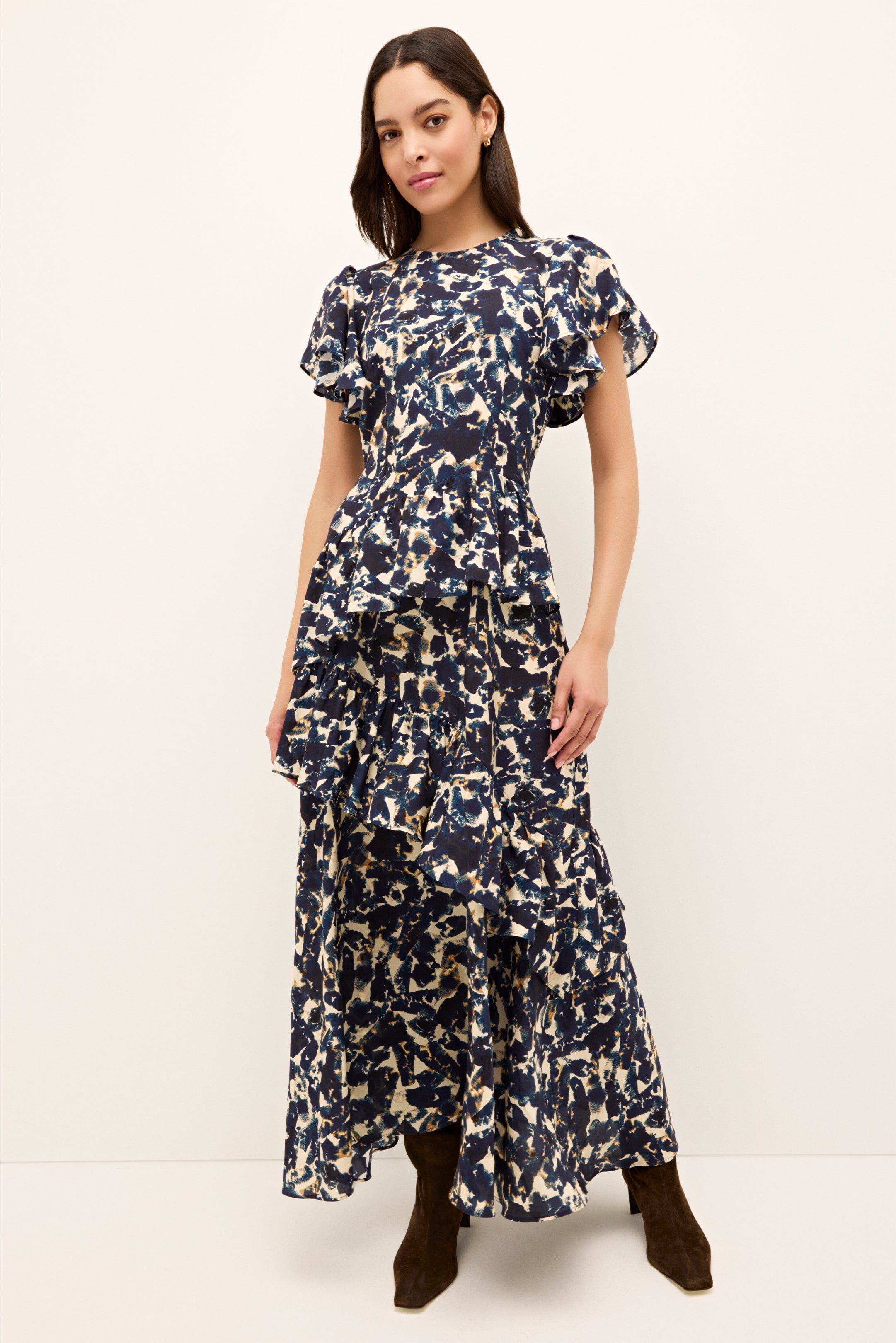 Marie Oliver LONG DRESS-SLVS-WVN-PRINT Quinby Dress