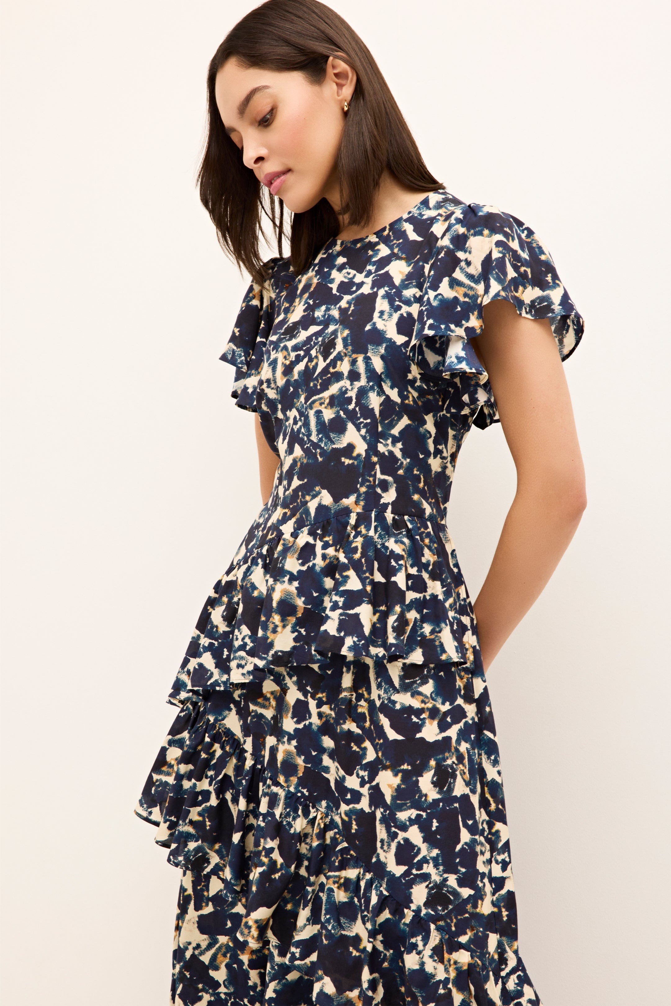 Marie Oliver LONG DRESS-SLVS-WVN-PRINT Quinby Dress