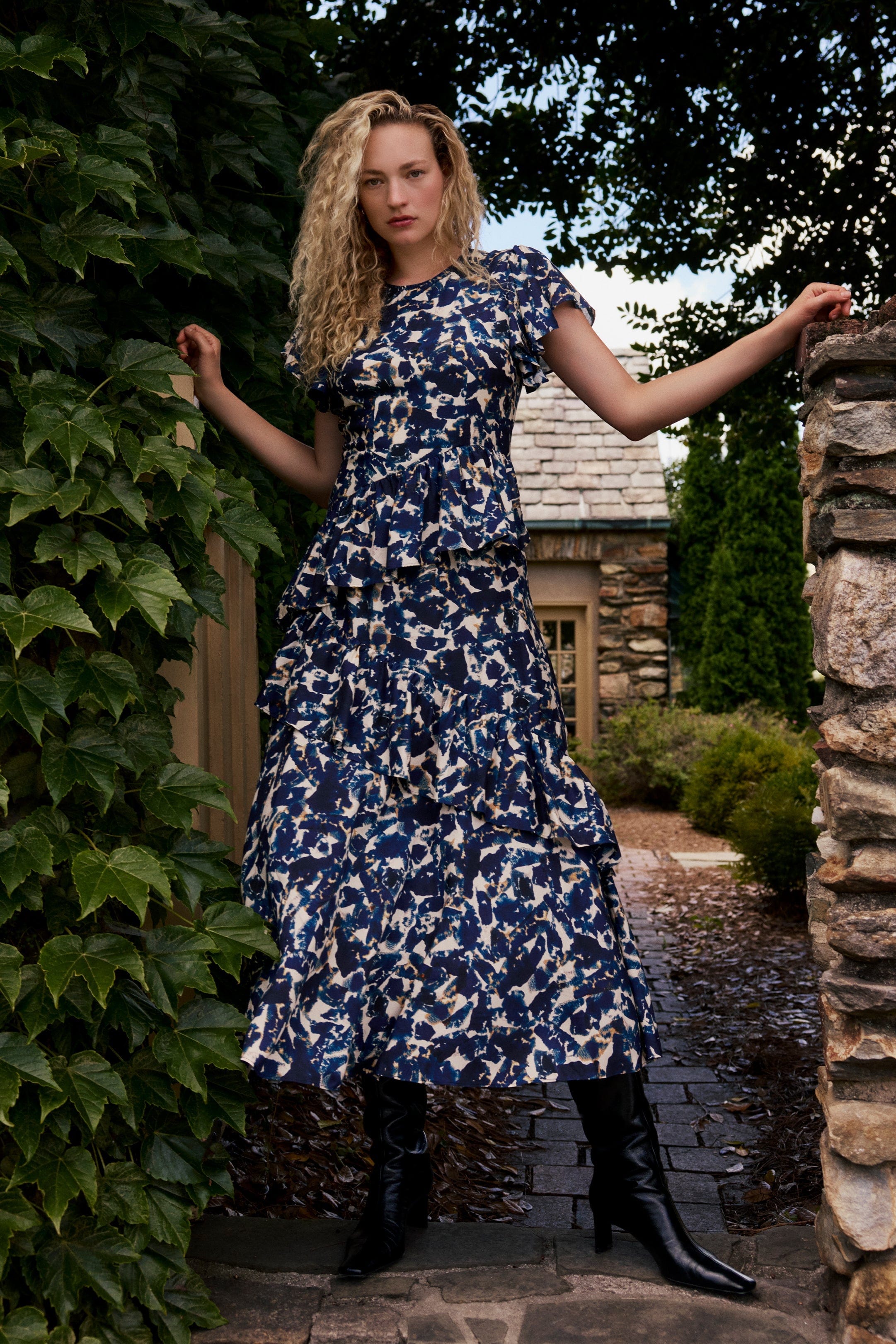 Marie Oliver LONG DRESS-SLVS-WVN-PRINT Quinby Dress