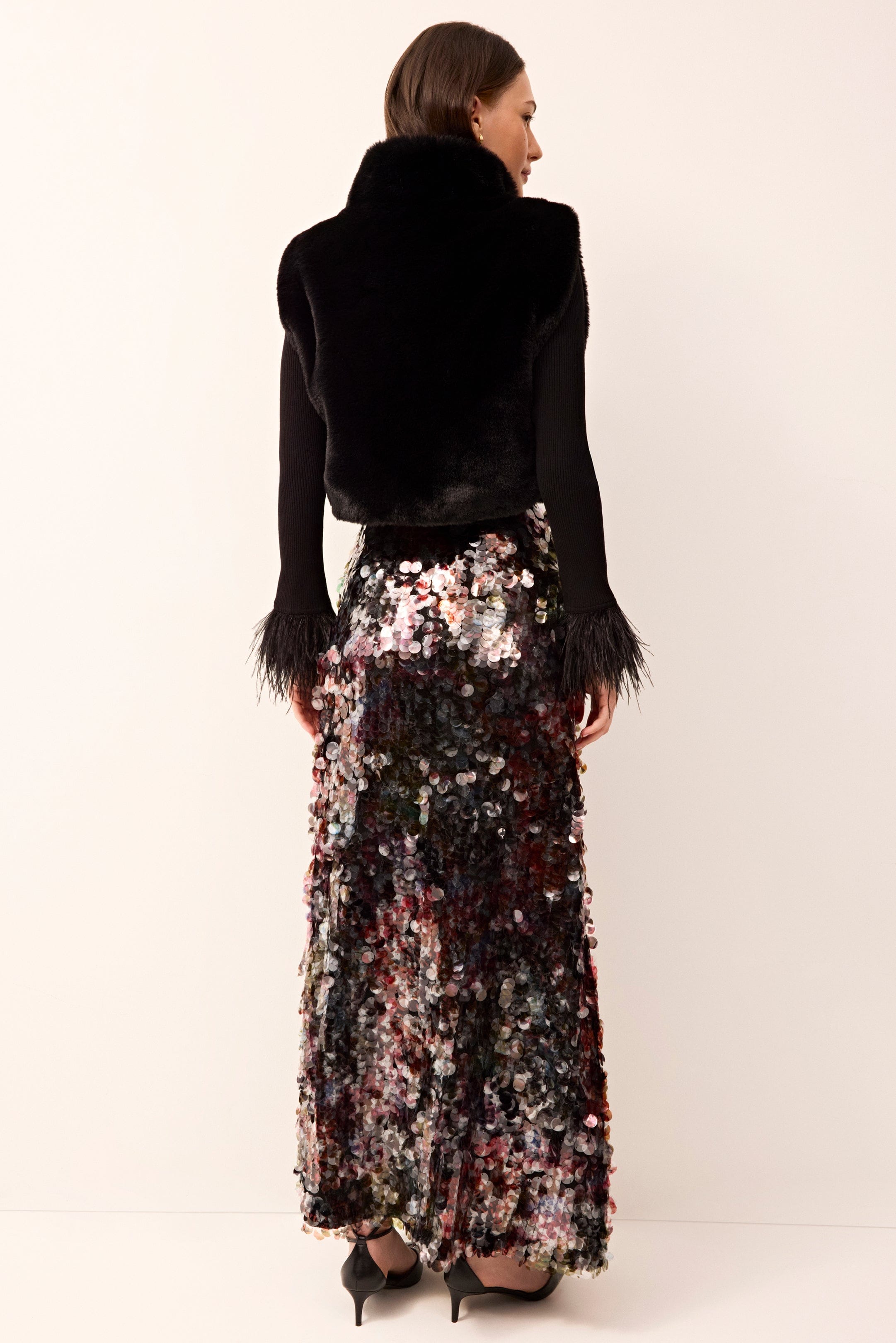 Marie Oliver OUTERWEAR-VEST-SLVS-WOVEN-NOVELTY BLACK / One Size CORDELIA POPOVER