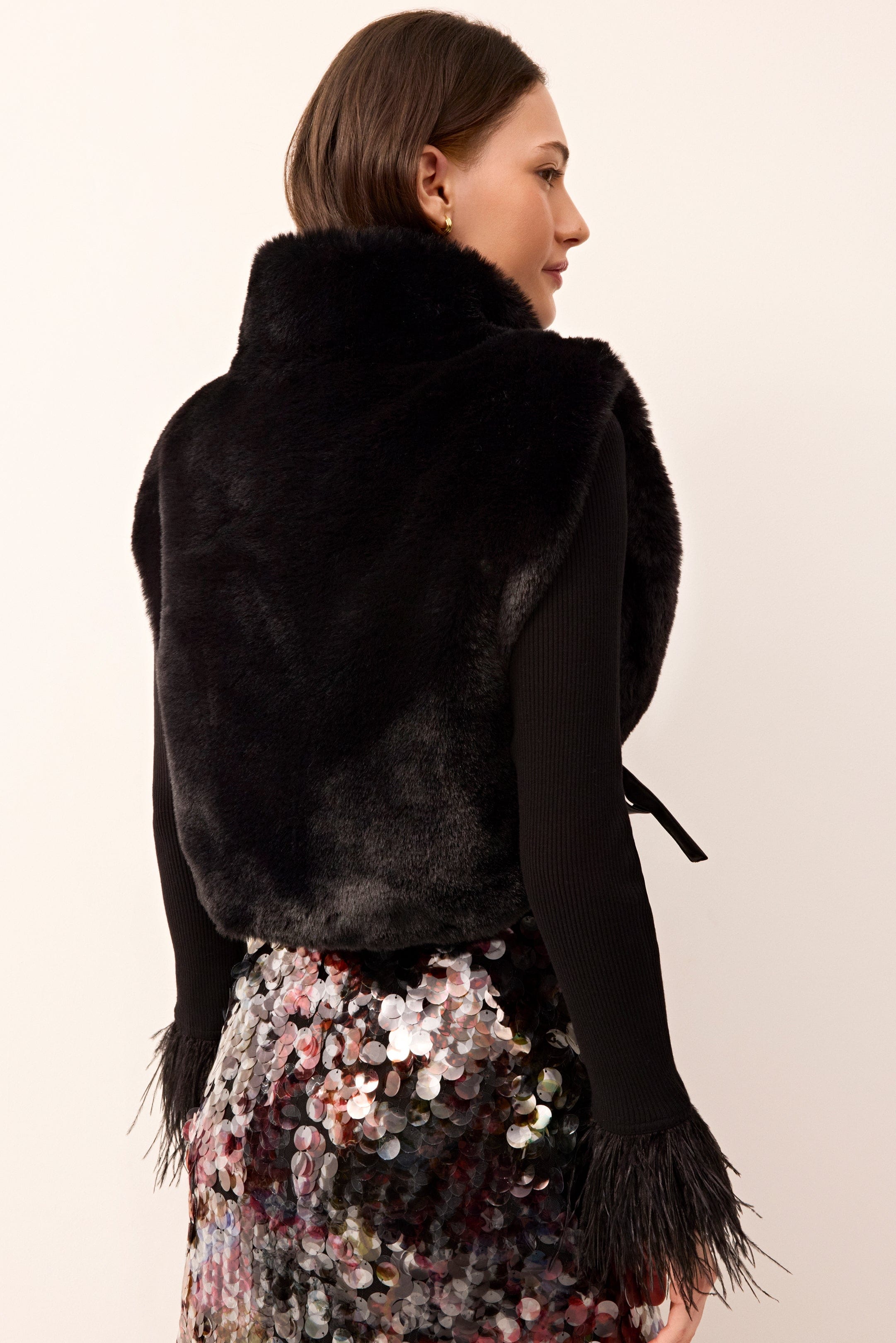 Marie Oliver OUTERWEAR-VEST-SLVS-WOVEN-NOVELTY BLACK / One Size CORDELIA POPOVER