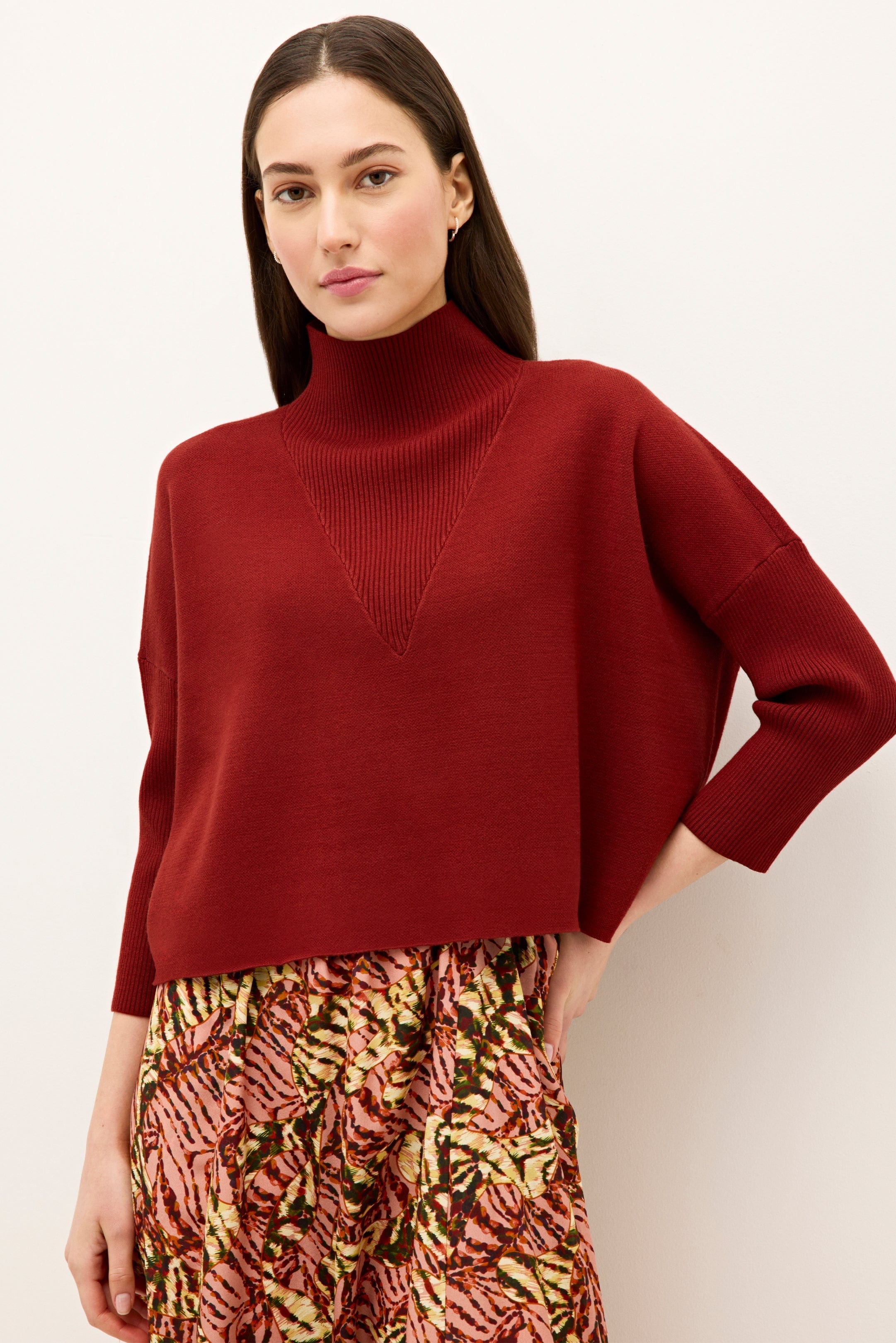 Marie Oliver TOPS-SWEATER-LONG-KNIT-SOLID-FF CLAUDIE POPOVER