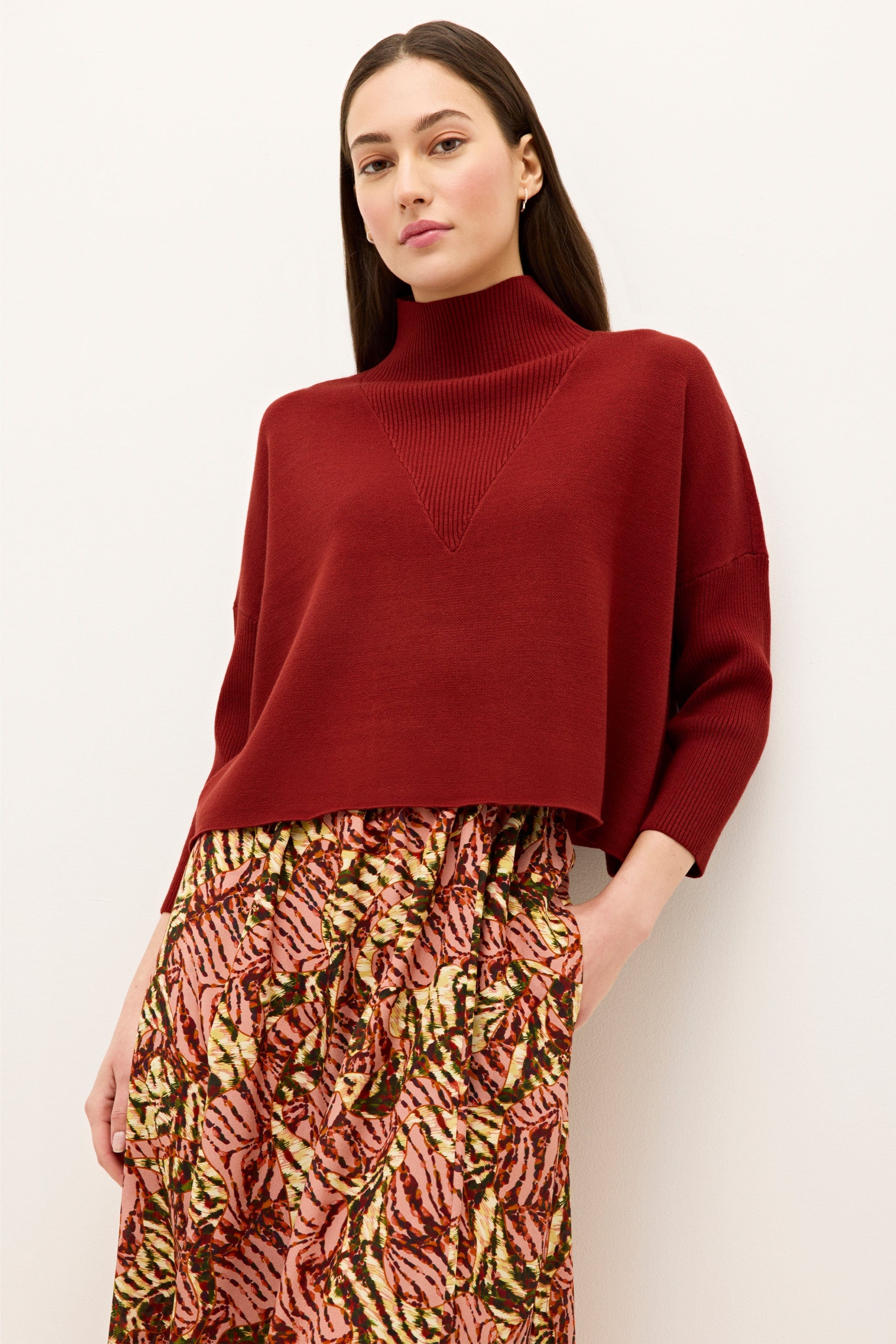 Marie Oliver TOPS-SWEATER-LONG-KNIT-SOLID-FF CLAUDIE POPOVER