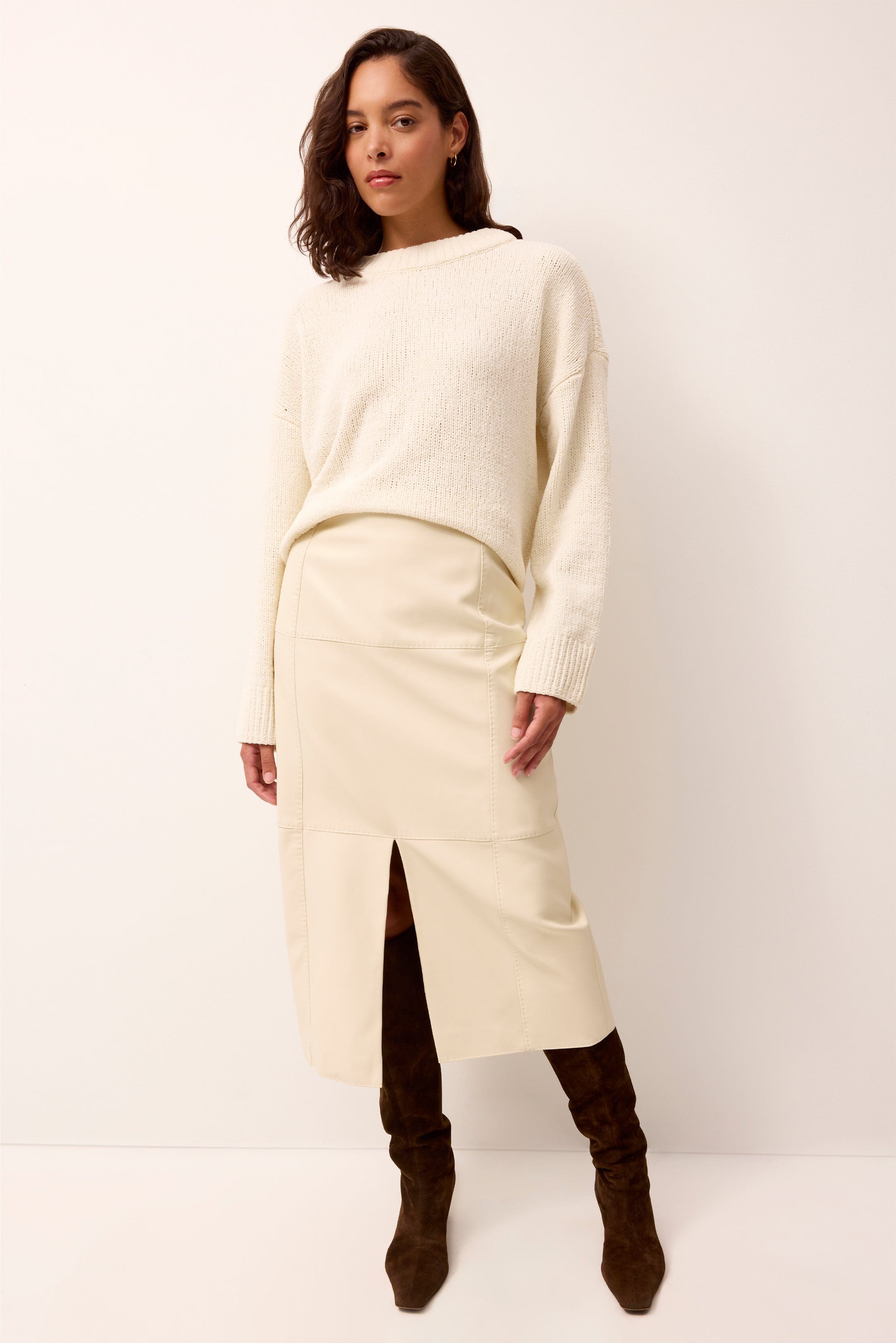 Marie Oliver TOPS-SWEATER-LONG-KNIT-SOLID-FF LONNIE SWEATER