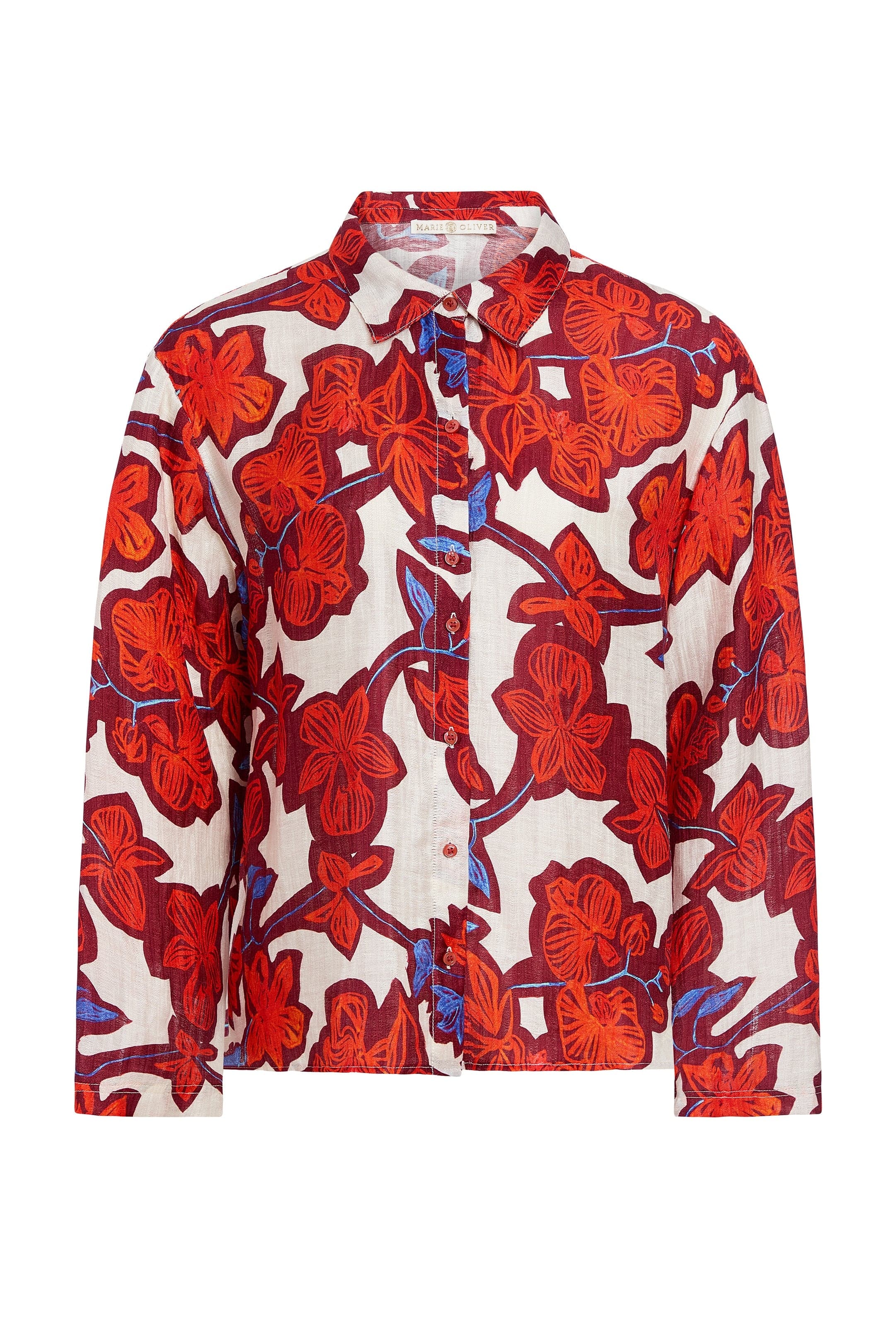 Marie Oliver TOPS-WOVEN TOP-LONG-WOVEN-PRINT NICO BEACH SHIRT