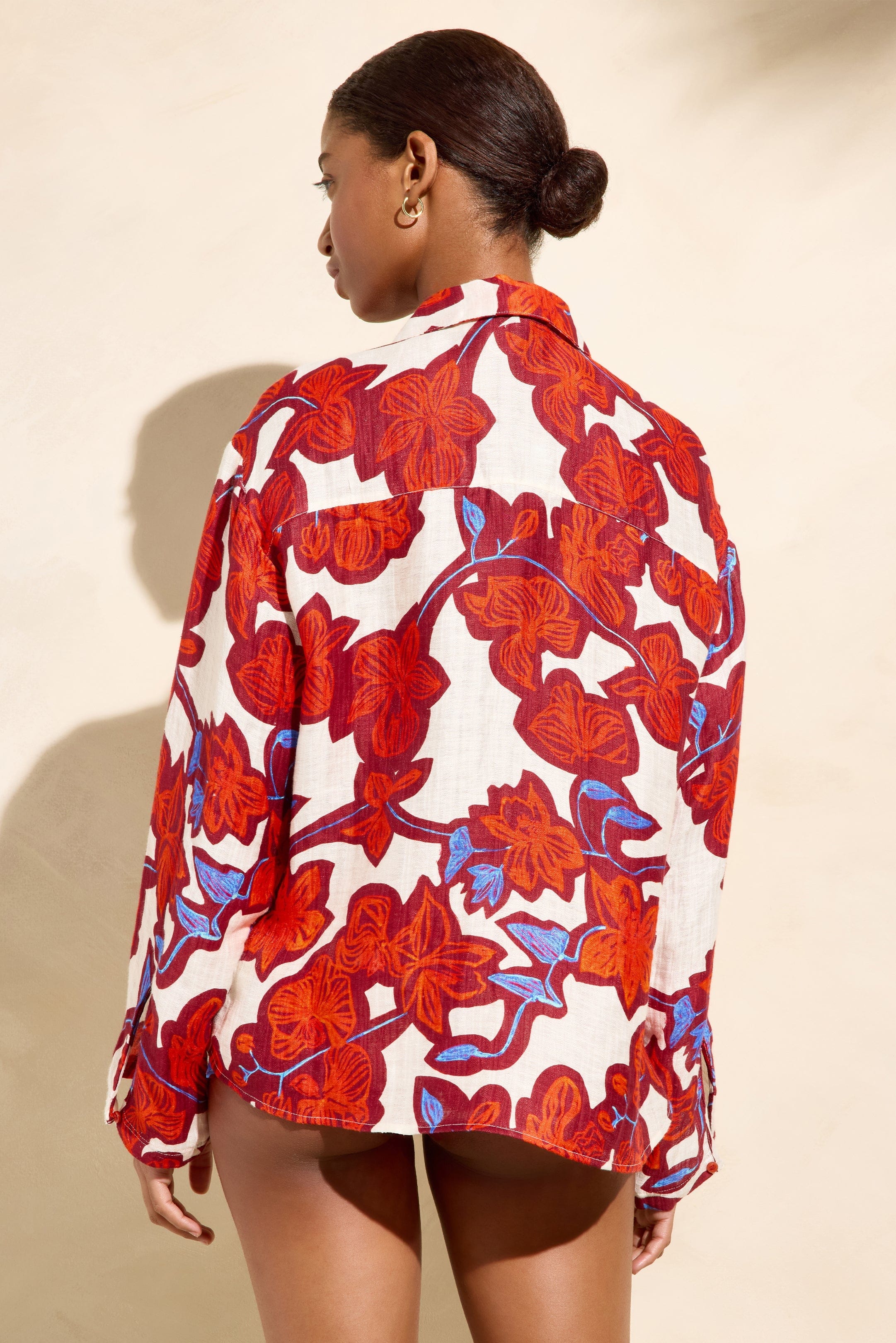 Marie Oliver TOPS-WOVEN TOP-LONG-WOVEN-PRINT NICO BEACH SHIRT