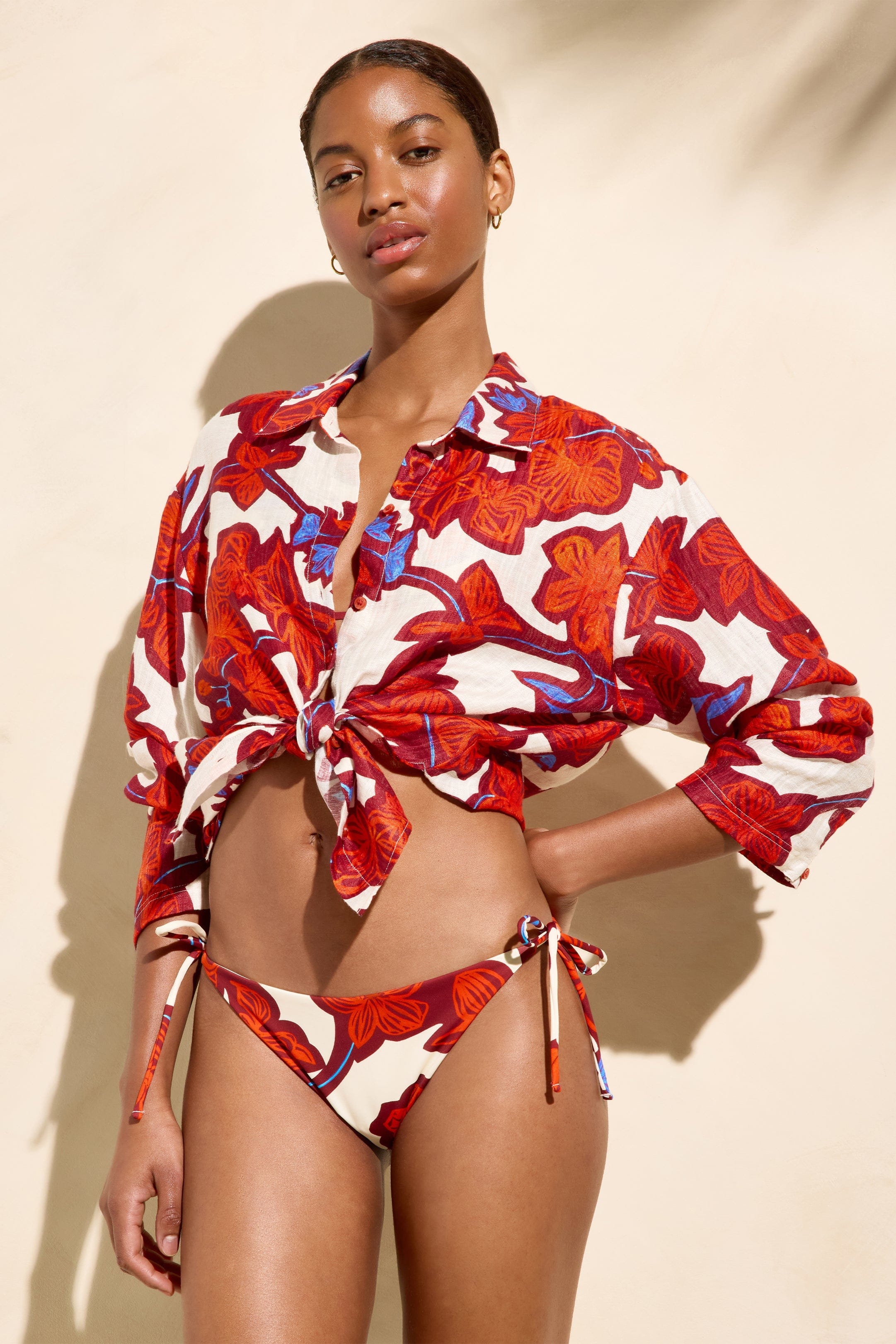 Marie Oliver TOPS-WOVEN TOP-LONG-WOVEN-PRINT NICO BEACH SHIRT