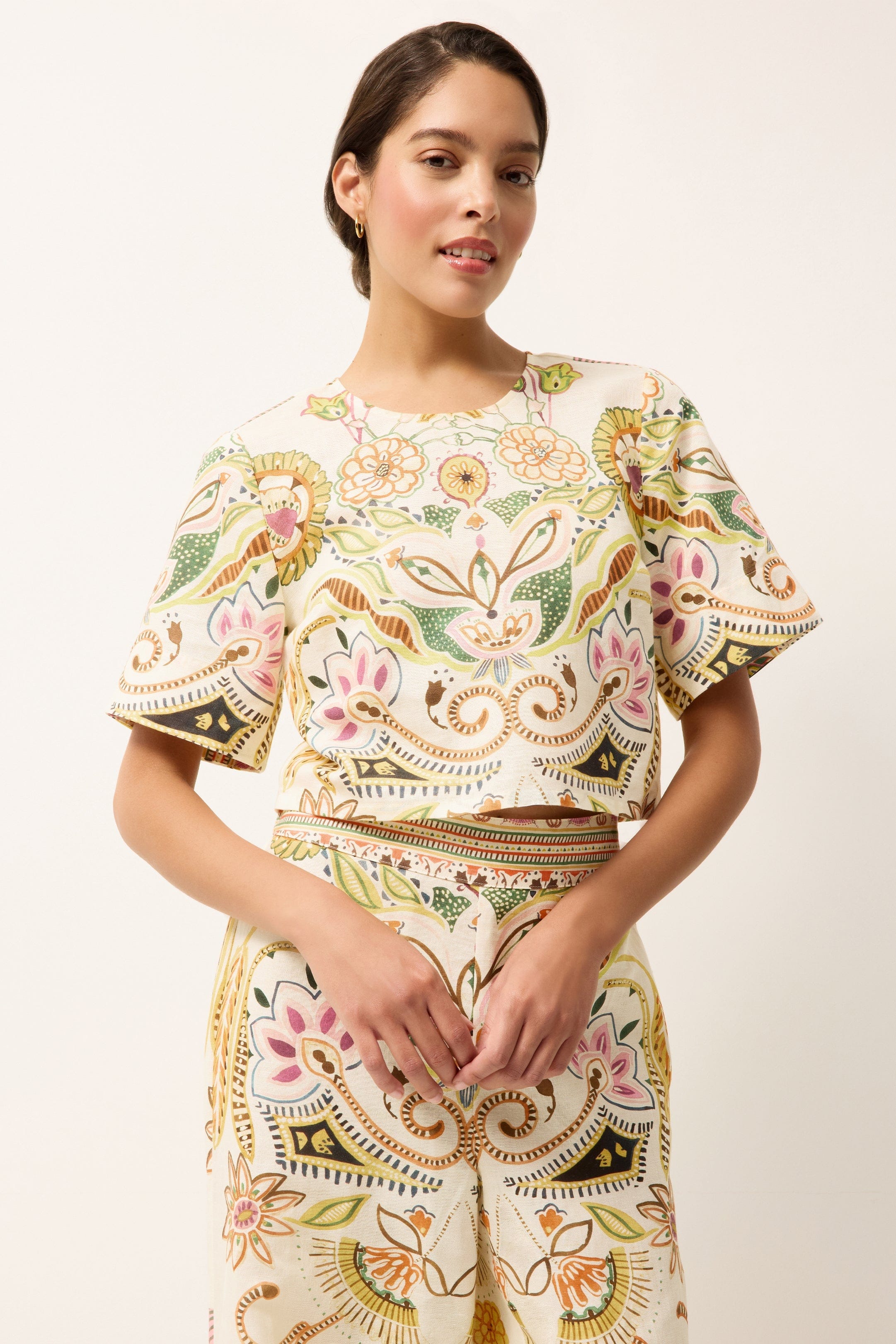 Marie Oliver TOPS-WOVEN TOP-SHORT-WOVEN-PRINT DREW TOP