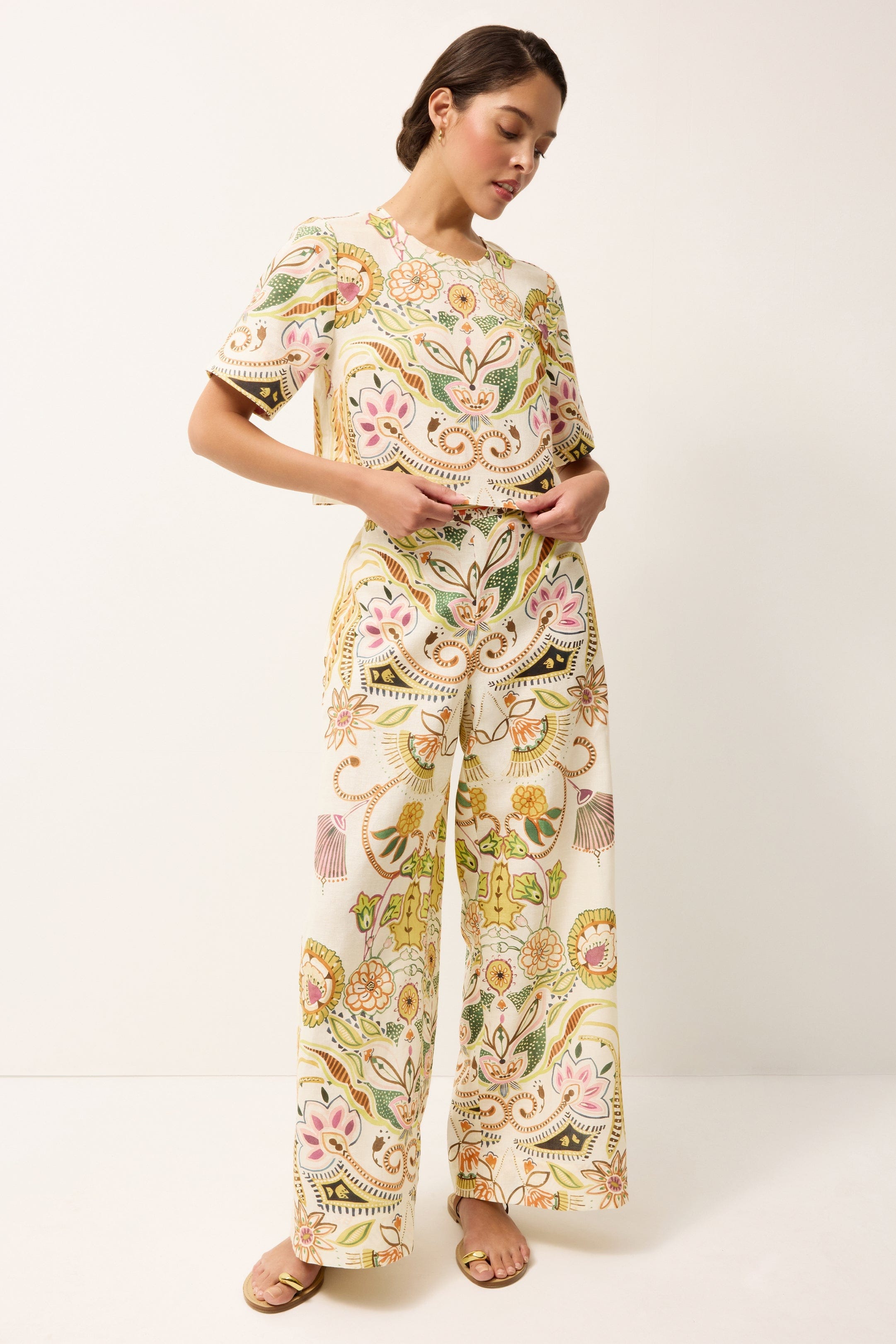 Marie Oliver TOPS-WOVEN TOP-SHORT-WOVEN-PRINT DREW TOP