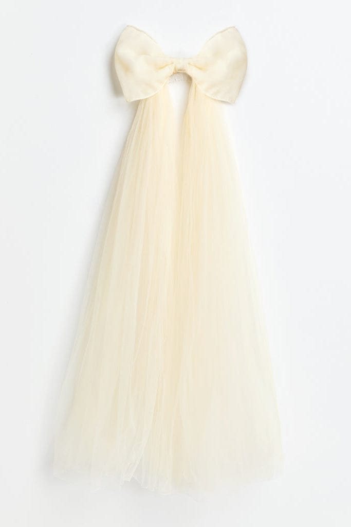 MESTIZA NEW YORK Accessories OS / Ivory Tulle Elisa Bow Veil