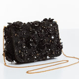 MESTIZA NEW YORK Accessories OS / Black Beaded Torres Beaded Clutch Bag