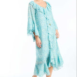 MESTIZA NEW YORK Cocktail Bimini Ruffle Caftan