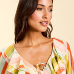 MESTIZA NEW YORK Cocktail Bimini Ruffle Caftan Mini Dress