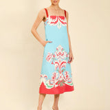 MESTIZA NEW YORK Cocktail Galena Tea Length Dress