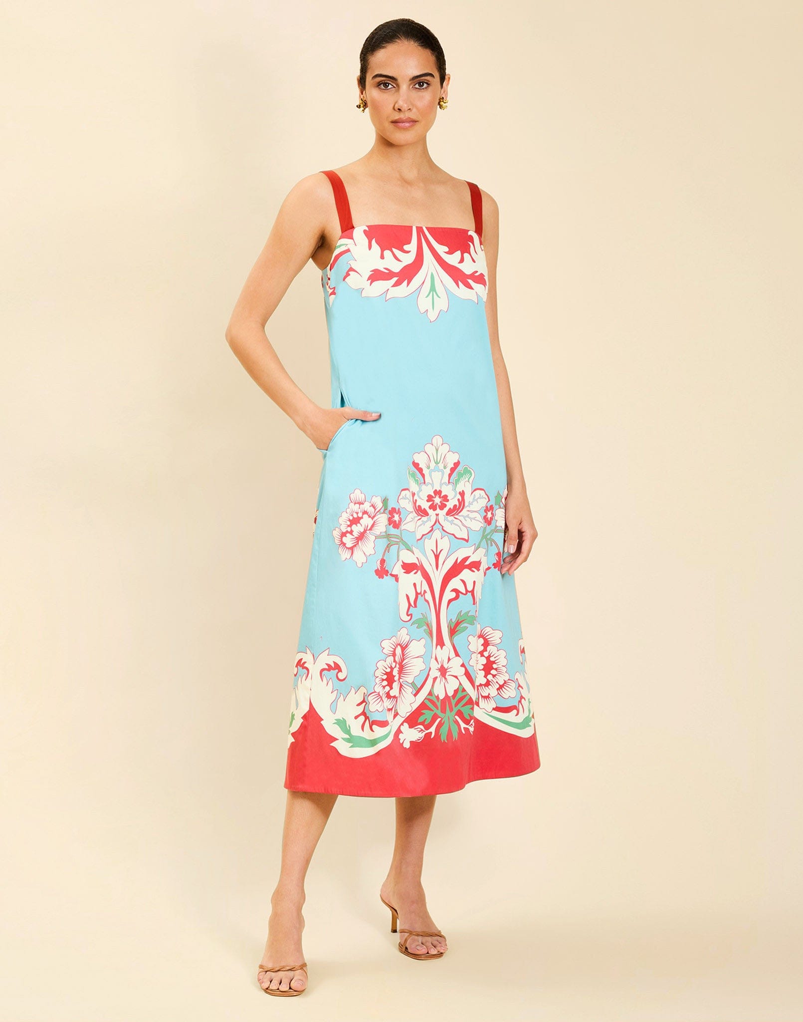 MESTIZA NEW YORK Cocktail Galena Tea Length Dress