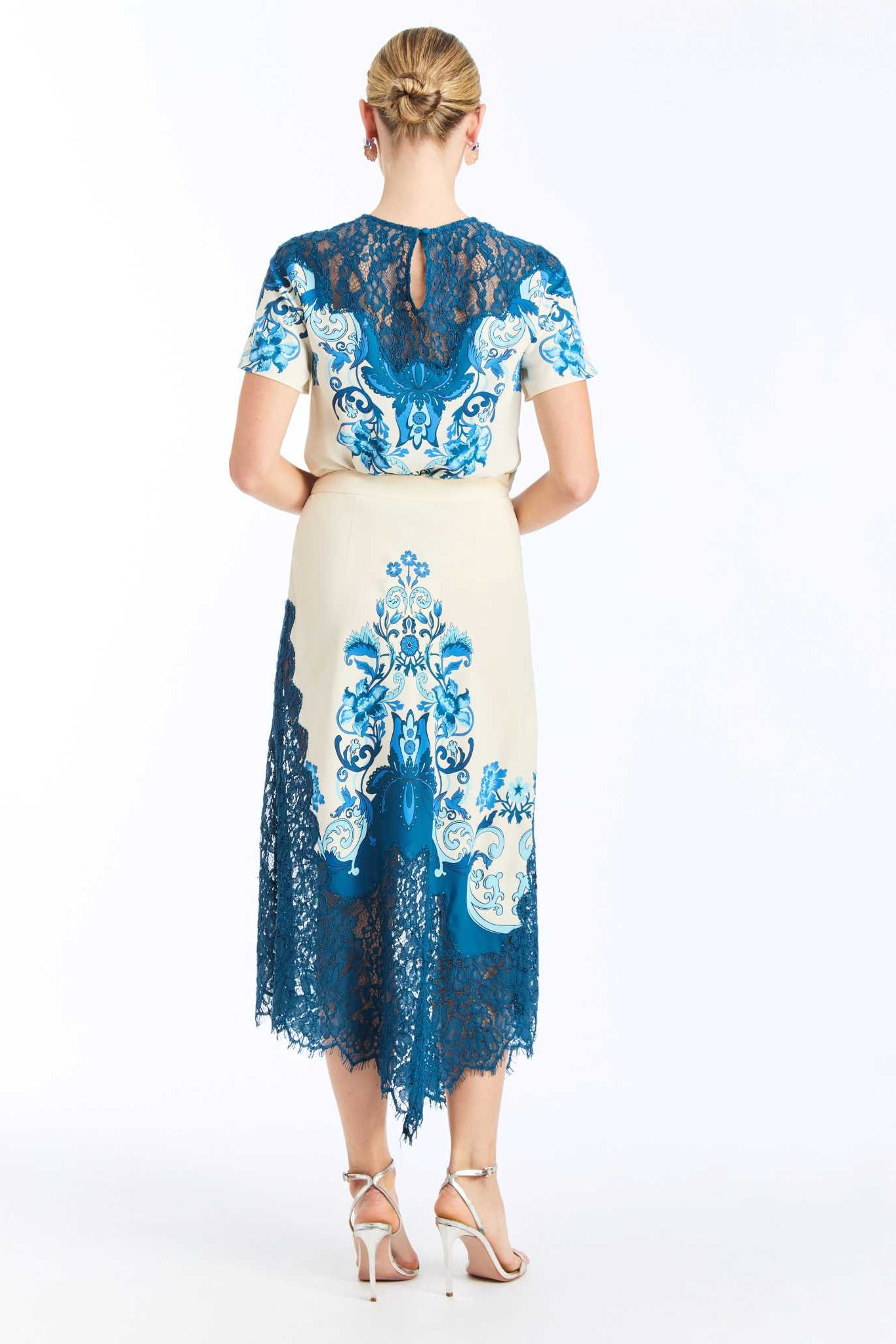 MESTIZA NEW YORK Cocktail Gracie Lace Midi Skirt