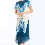 MESTIZA NEW YORK Cocktail Gracie Lace Midi Skirt