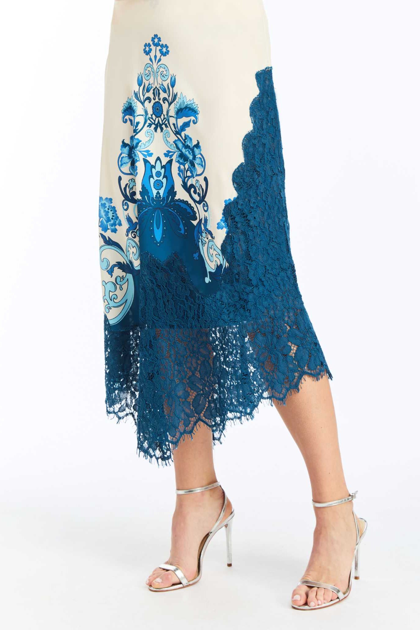 MESTIZA NEW YORK Cocktail Gracie Lace Midi Skirt