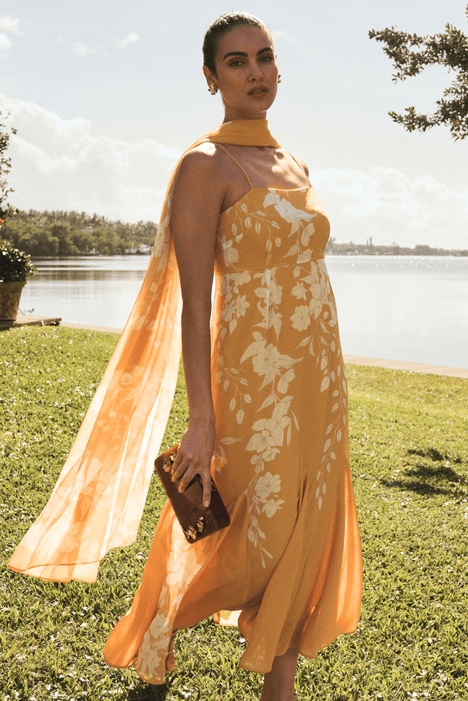 MESTIZA NEW YORK Cocktail Pre-Order - Reverie Tea-Length Sash Dress