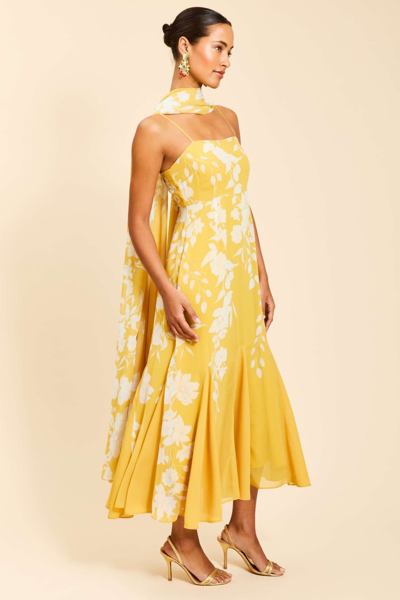 MESTIZA NEW YORK Cocktail Pre-Order - Reverie Tea-Length Sash Dress