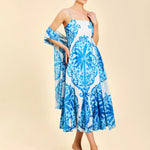 MESTIZA NEW YORK Cocktail Reverie Tea-Length Sash Dress
