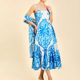 MESTIZA NEW YORK Cocktail Reverie Tea-Length Sash Dress