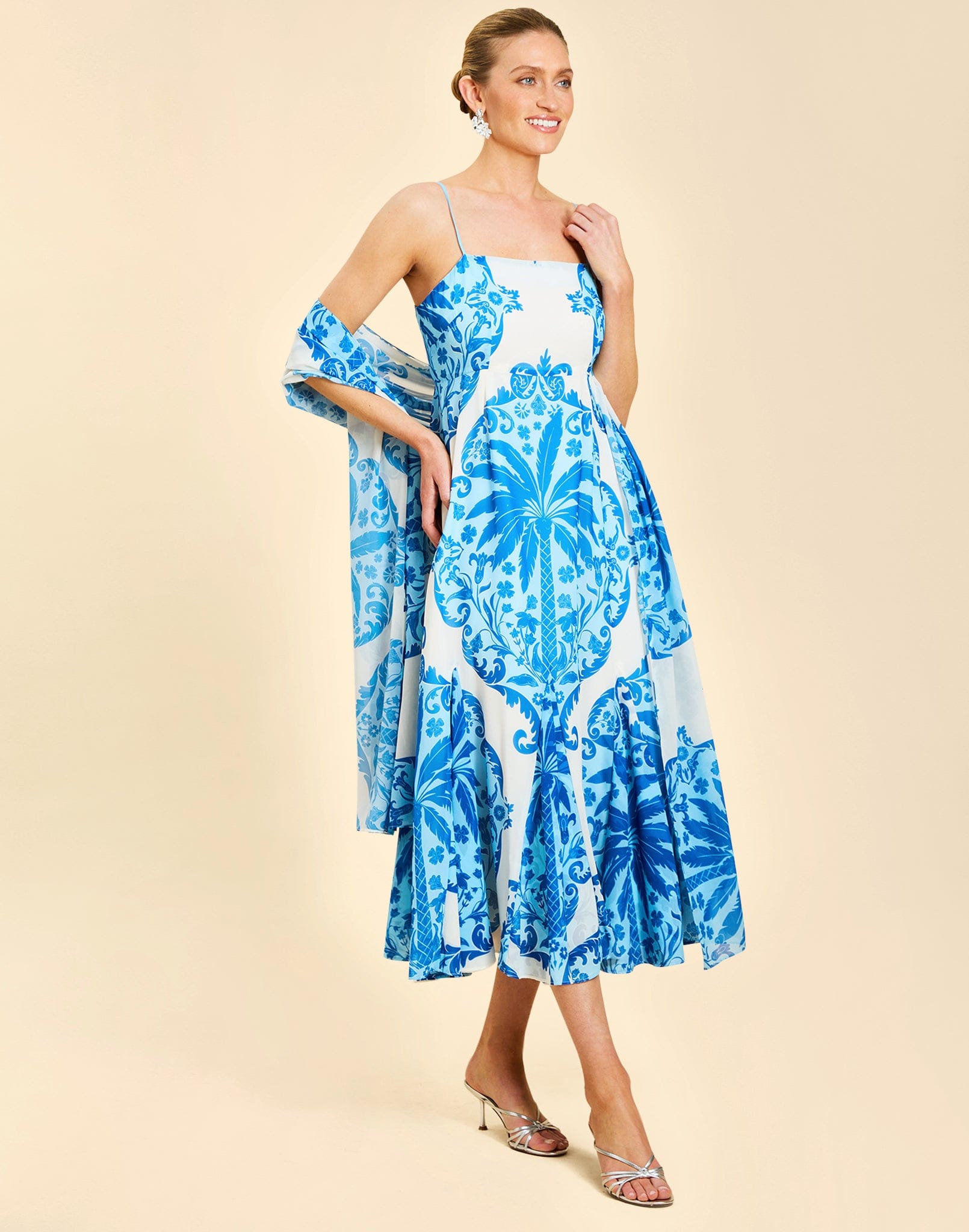MESTIZA NEW YORK Cocktail Reverie Tea-Length Sash Dress