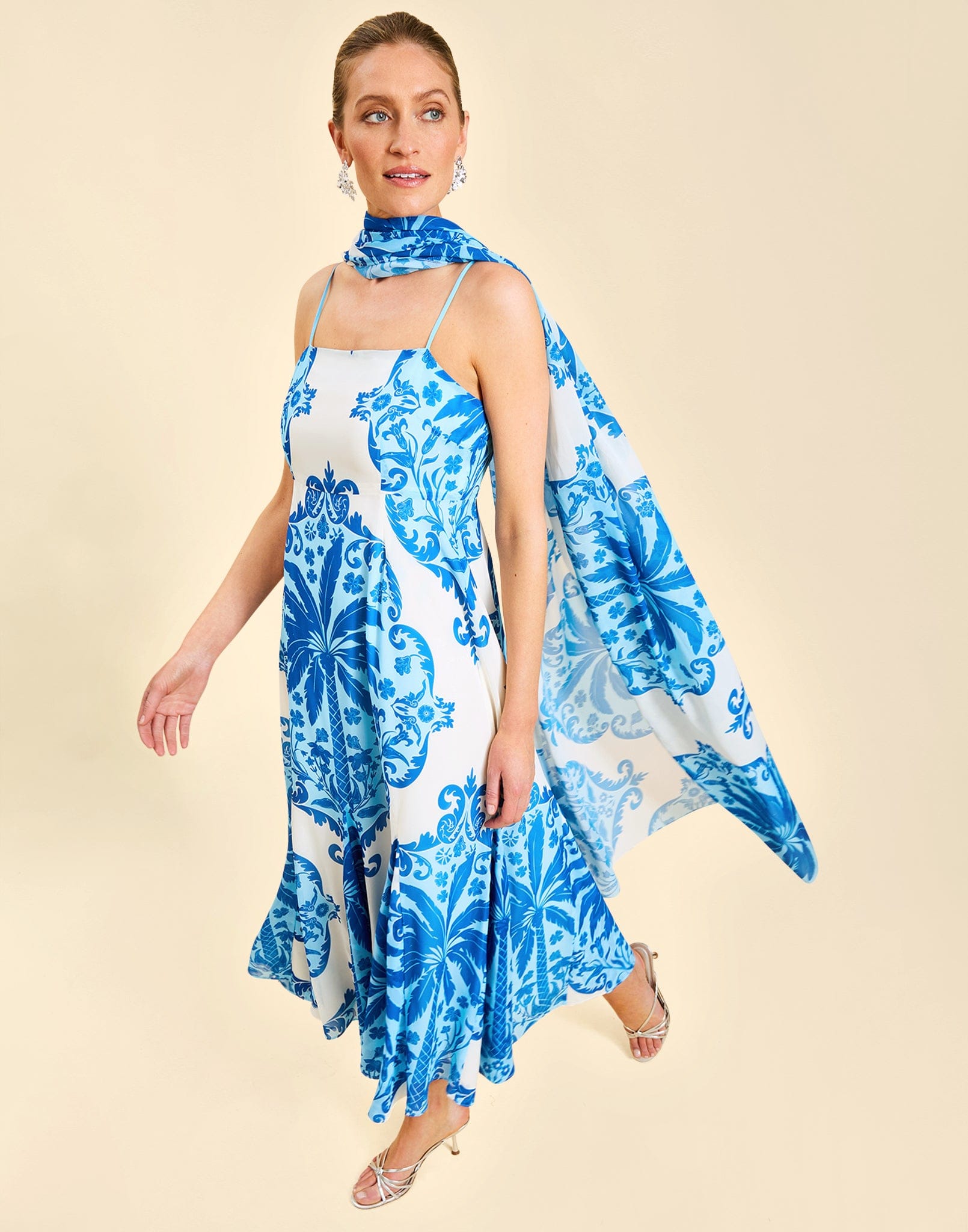 MESTIZA NEW YORK Cocktail Reverie Tea-Length Sash Dress