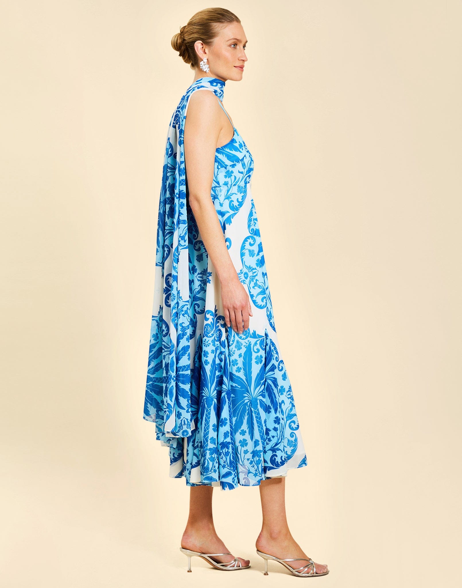 MESTIZA NEW YORK Cocktail Reverie Tea-Length Sash Dress