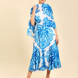 MESTIZA NEW YORK Cocktail Reverie Tea-Length Sash Dress