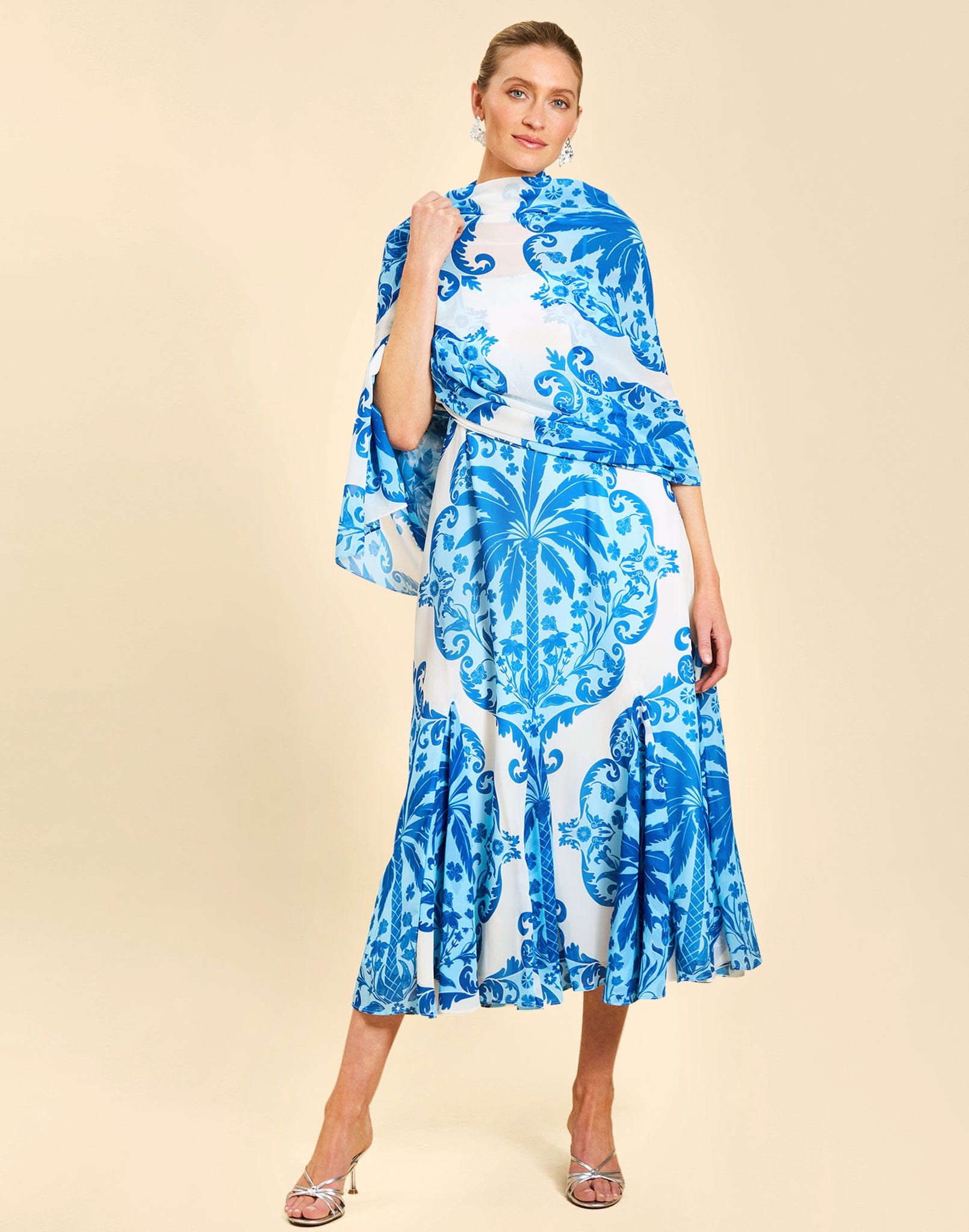 MESTIZA NEW YORK Cocktail Reverie Tea-Length Sash Dress