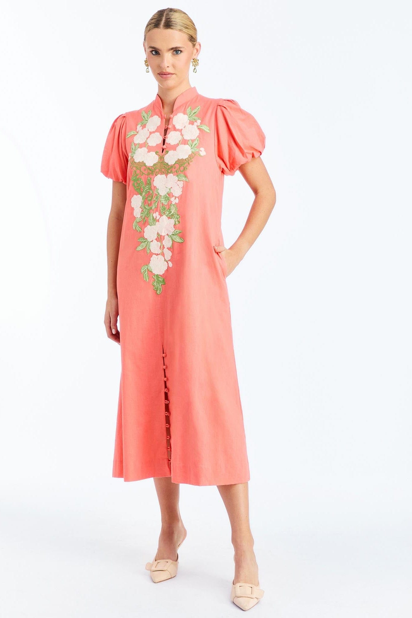 MESTIZA NEW YORK Daytime Elliana Barong Midi Dress