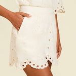 MESTIZA NEW YORK Daytime Mickey Scallop Lace Shorts