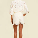 MESTIZA NEW YORK Daytime Mickey Scallop Lace Shorts
