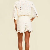 MESTIZA NEW YORK Daytime Mickey Scallop Lace Shorts