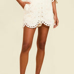 MESTIZA NEW YORK Daytime Mickey Scallop Lace Shorts