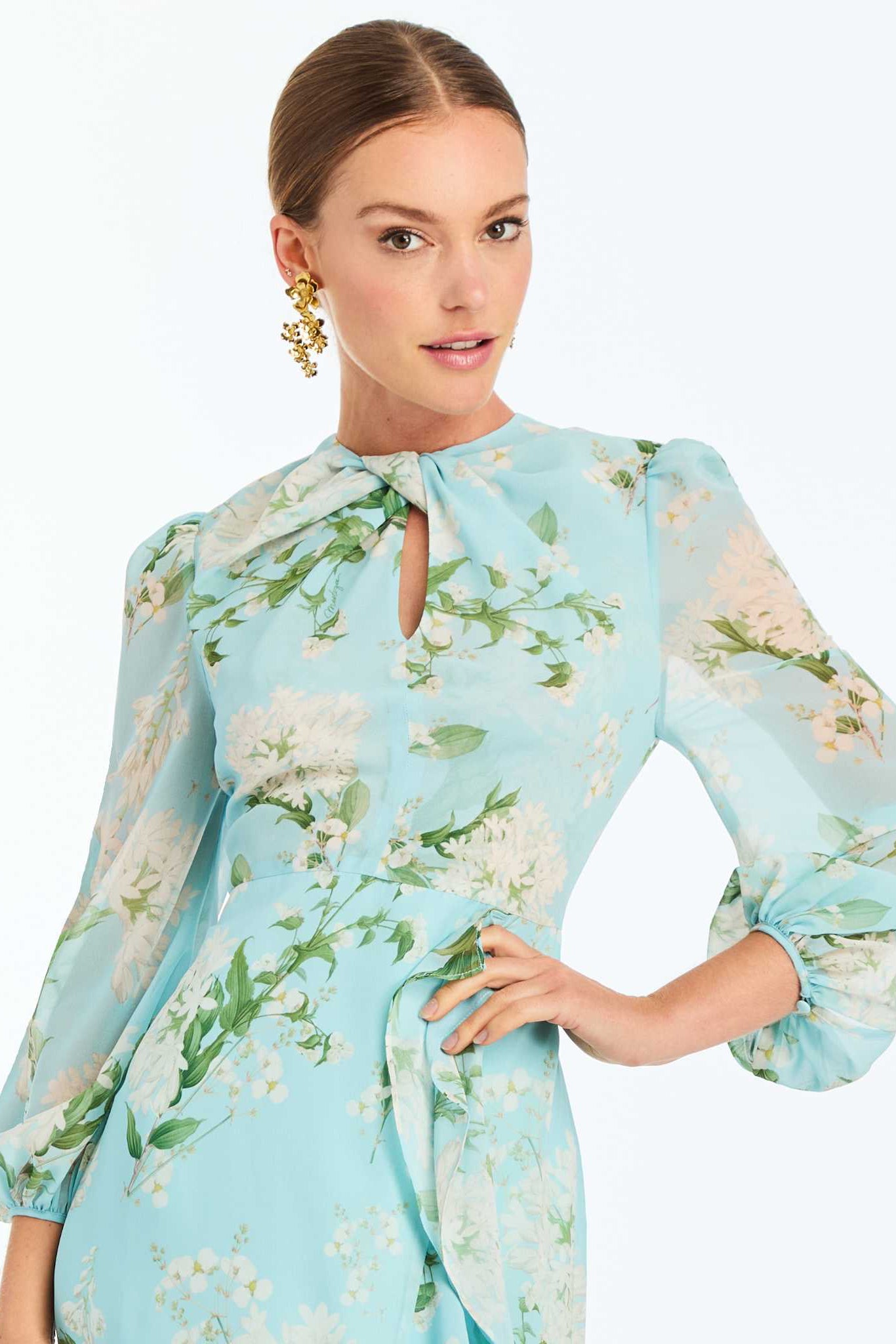 MESTIZA NEW YORK Evening Ophelia Chiffon Gown