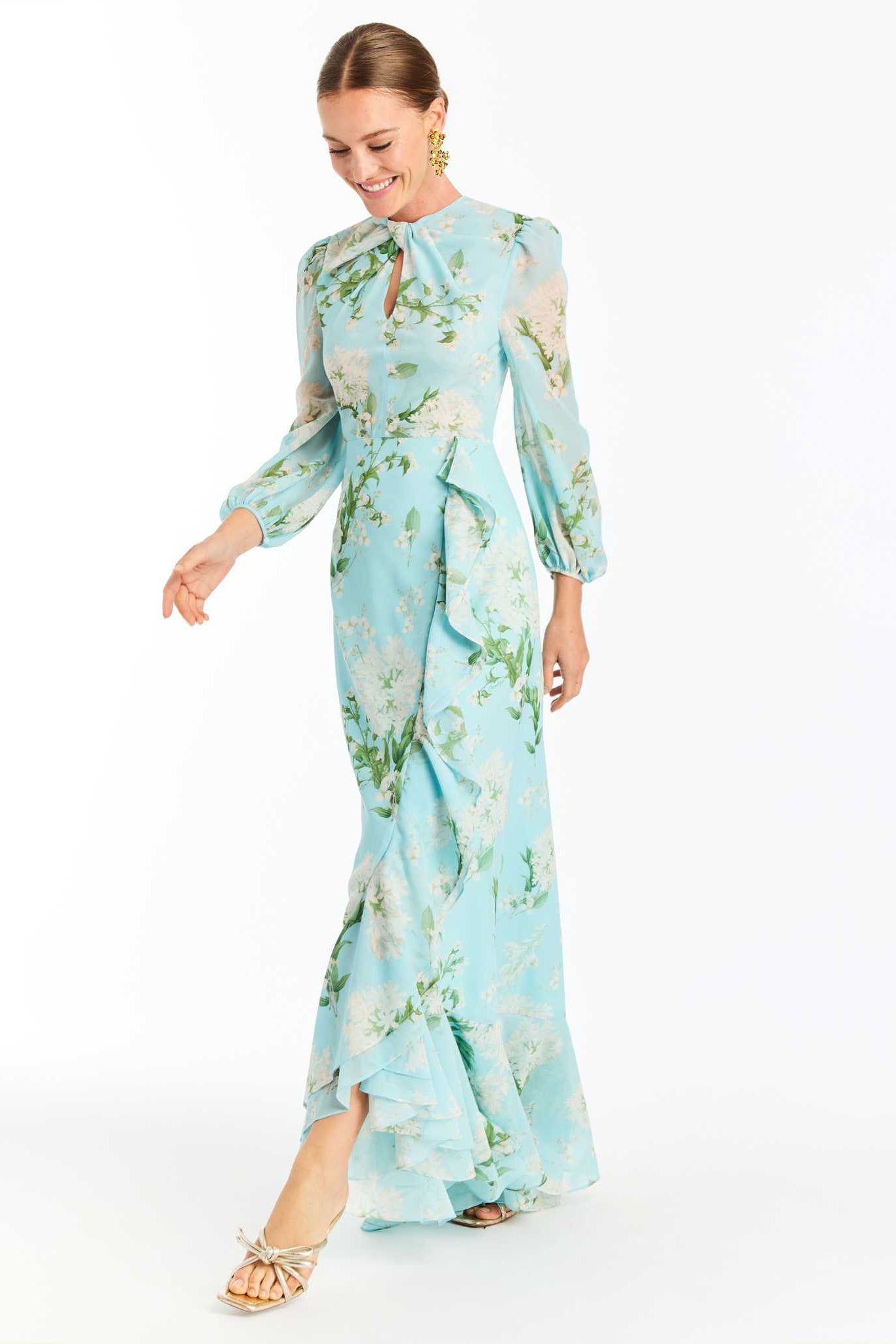 MESTIZA NEW YORK Evening Ophelia Chiffon Gown