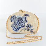 MESTIZA NEW YORK Handbags OS / Porcelain Blue/Natural Rafé x Mestiza Dome Straw Clutch Bag