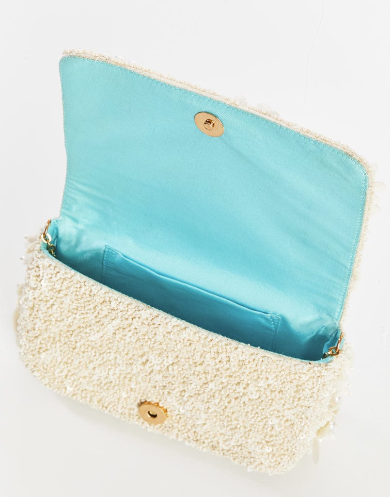 MESTIZA NEW YORK Handbags OS / Ivory Pearl Beaded Torres Pearl Beaded Clutch Bag
