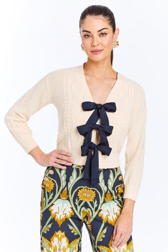 MESTIZA NEW YORK Sweater Brigitta Bow Cardigan Sweater