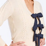 MESTIZA NEW YORK Sweater Brigitta Bow Cardigan Sweater