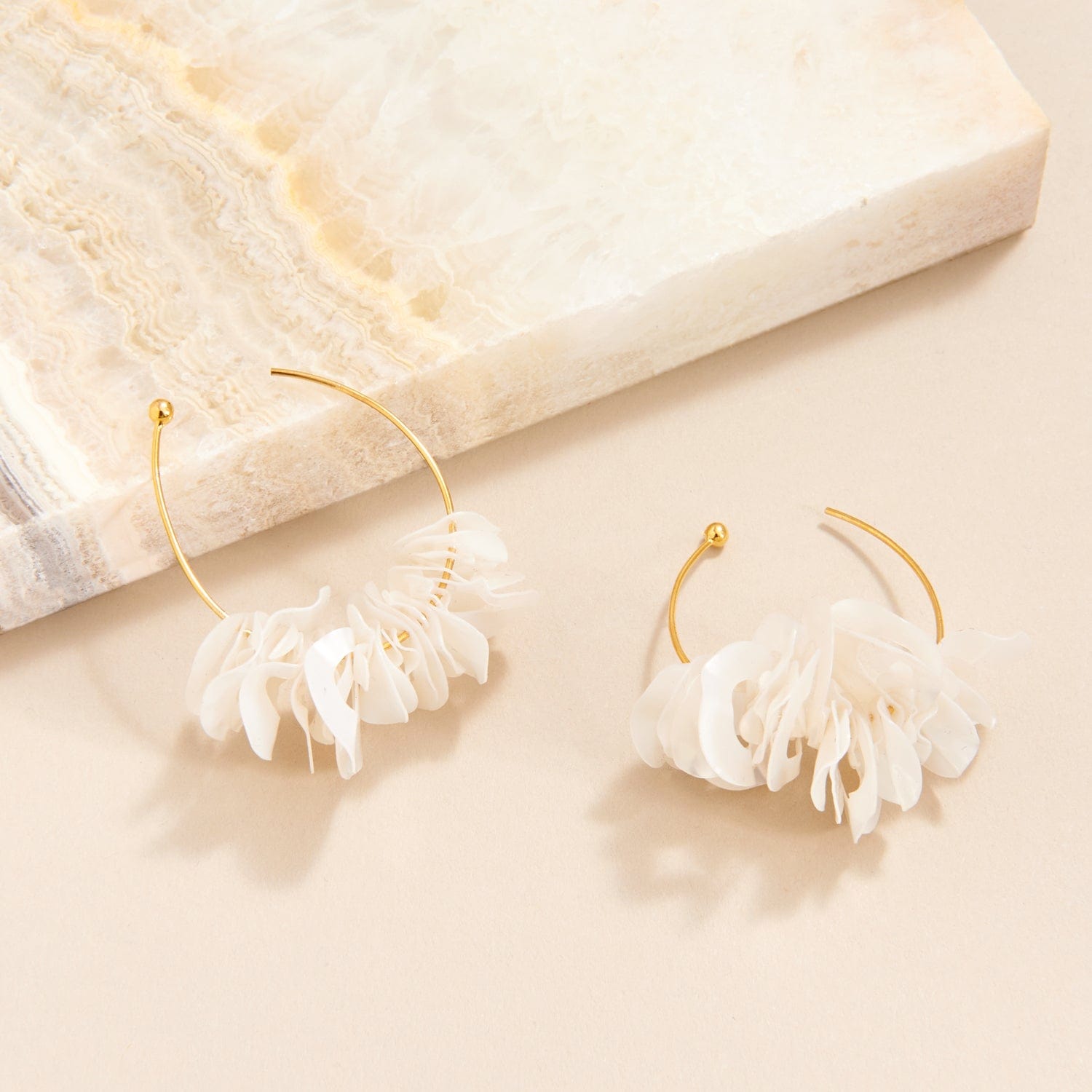 Mignonne Gavigan Earrings Cream Mini Lolita Hoop Earrings White