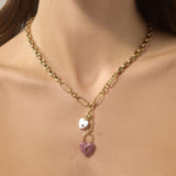 Mignonne Gavigan Necklace Pink Love Story Charm Necklace