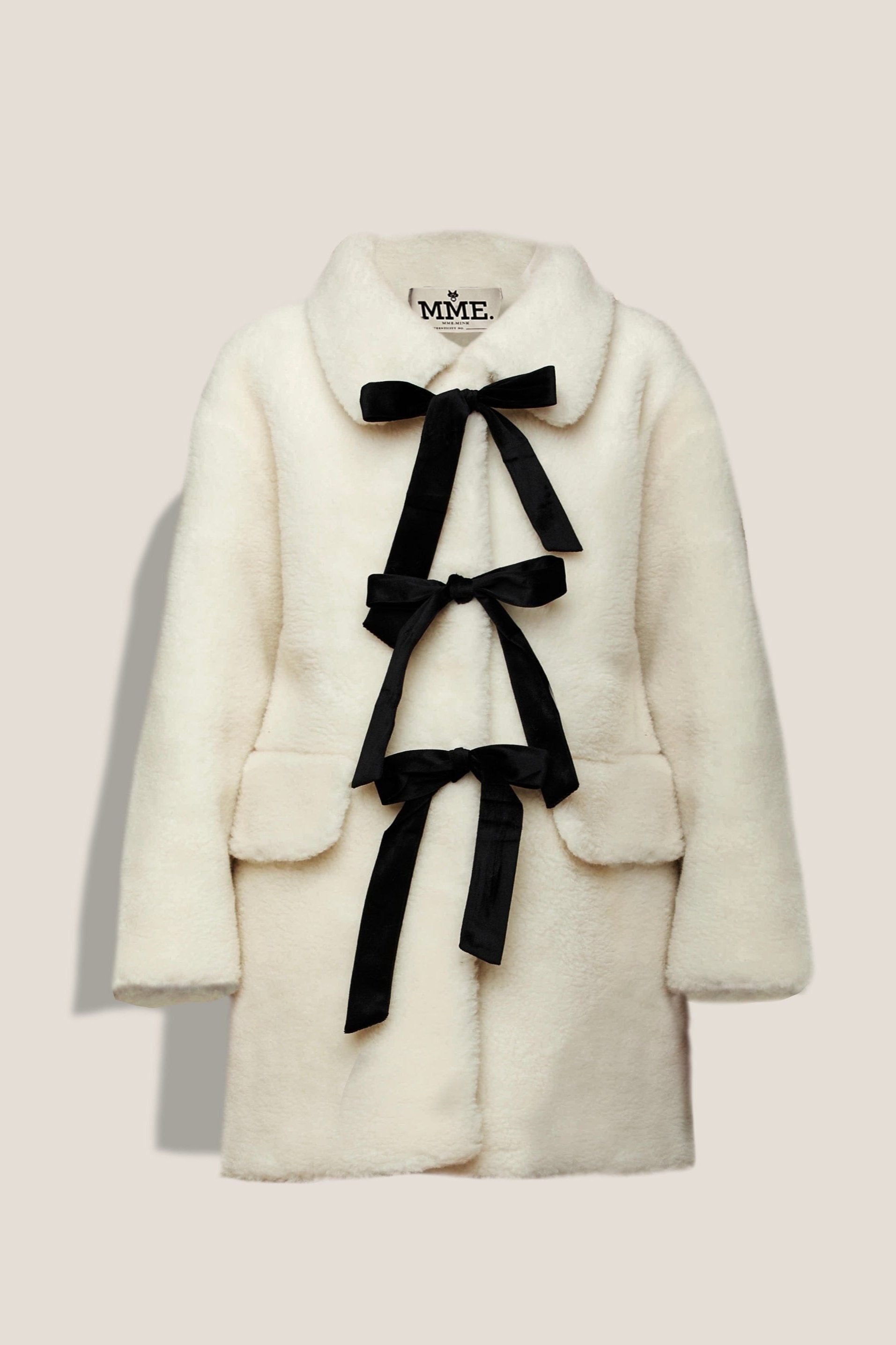 MME. Mink Coats & Jackets Teddy Bow 3/4 Coat- Neige