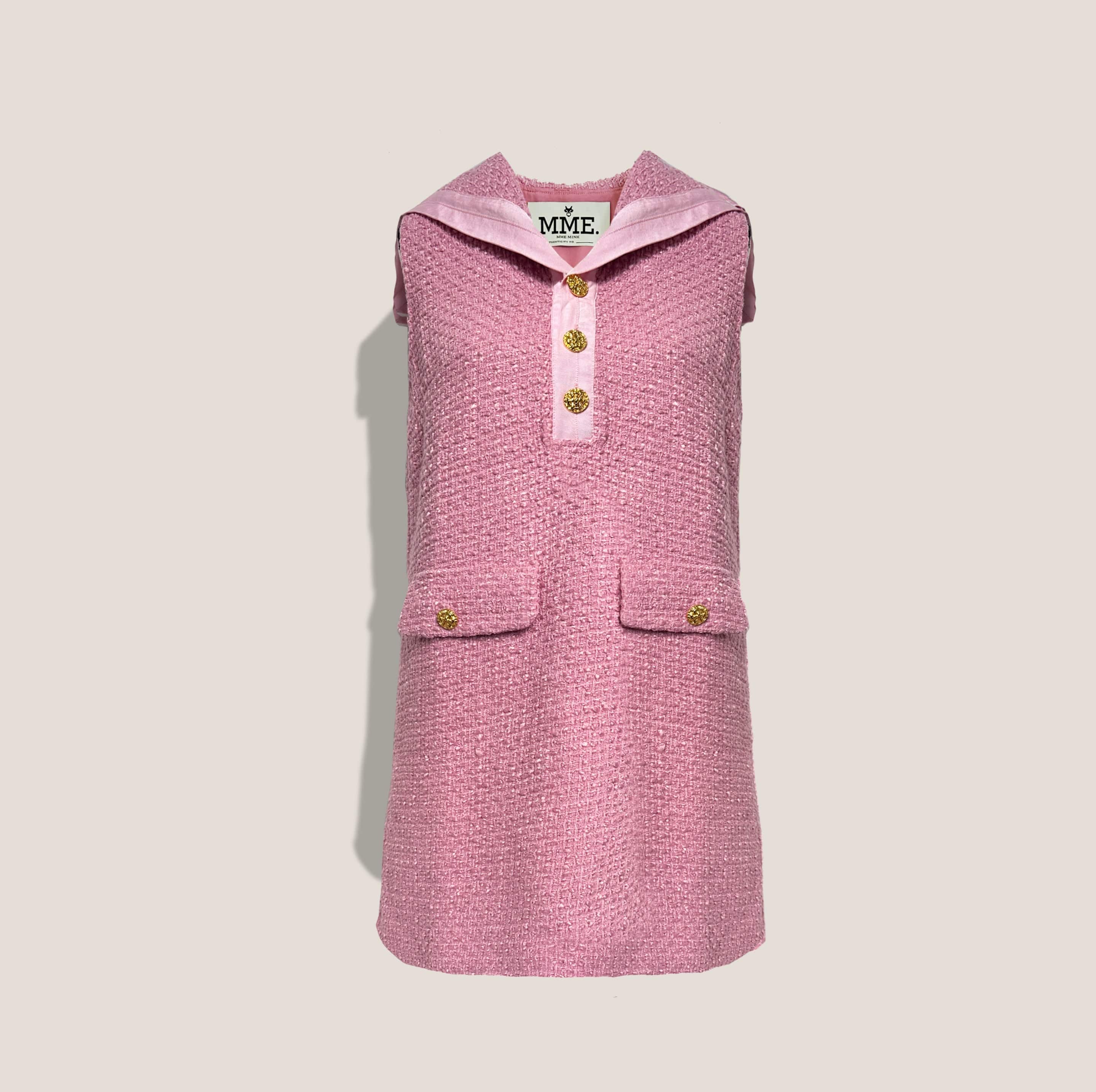 MME. Mink Dress MME. Radziwill Bouclé Dress - Rose Pink